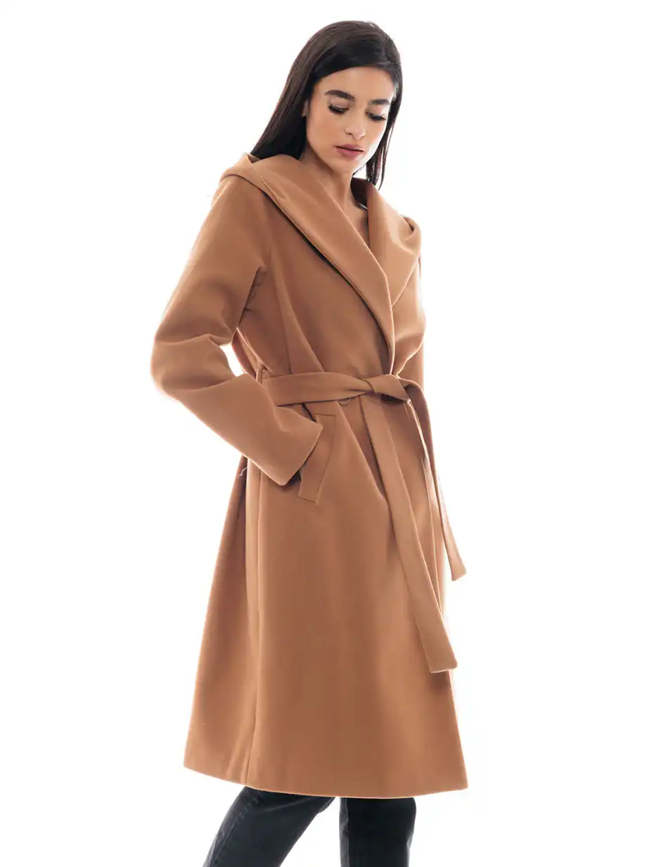 Biston fashion γυναικείο μακρύ παλτό 48-101-064 CAMEL