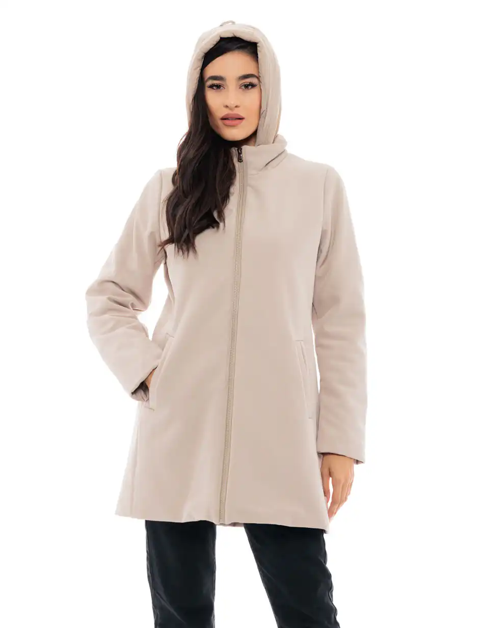 Biston fashion γυναικείο ντεμί πανωφόρι 48-101-068 BEIGE