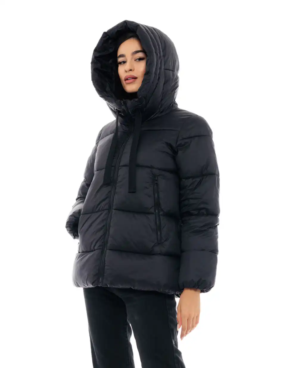 Biston fashion γυναικείο κοντό μπουφάν 48-101-070 BLACK
