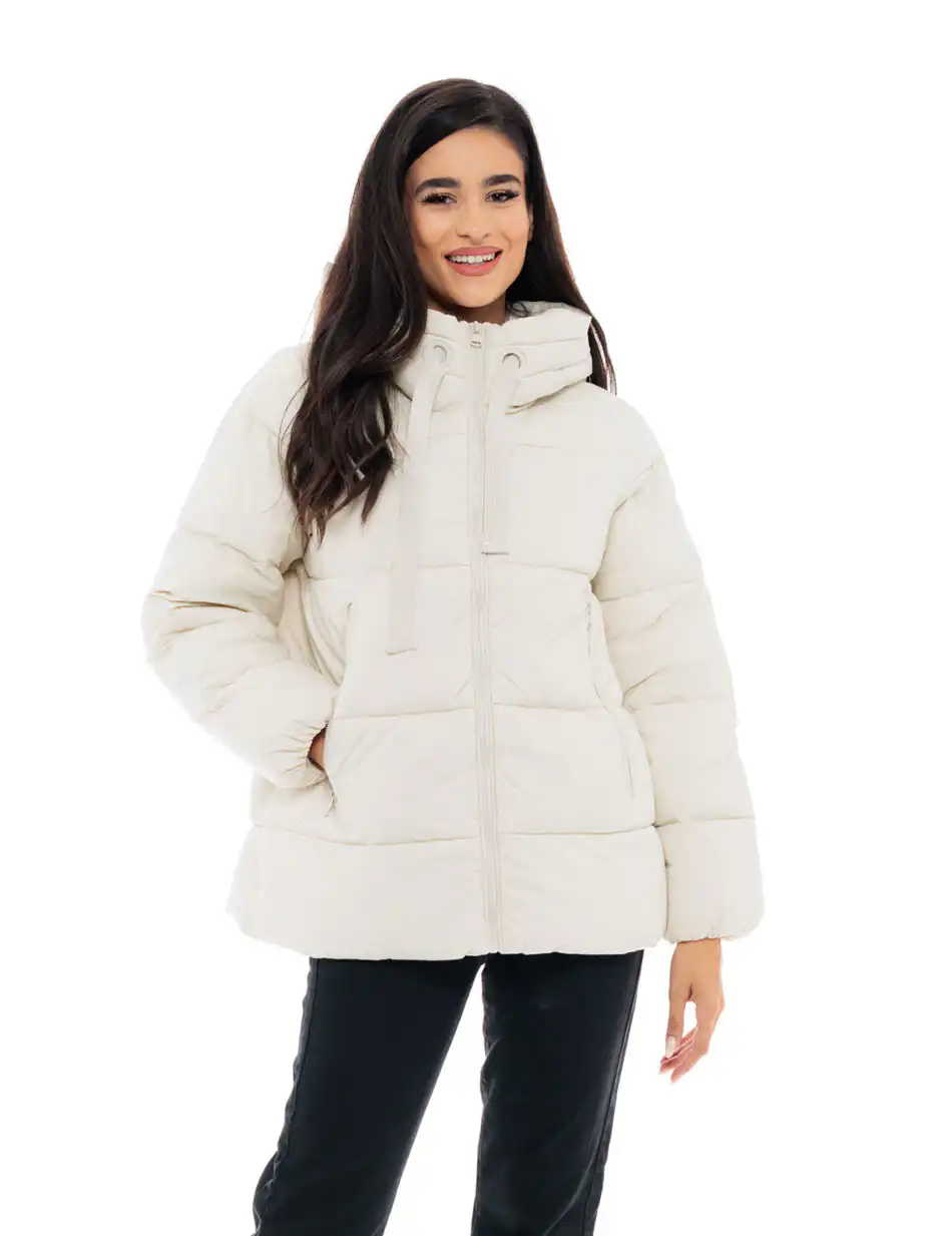 Biston fashion γυναικείο κοντό μπουφάν 48-101-070 LT BEIGE