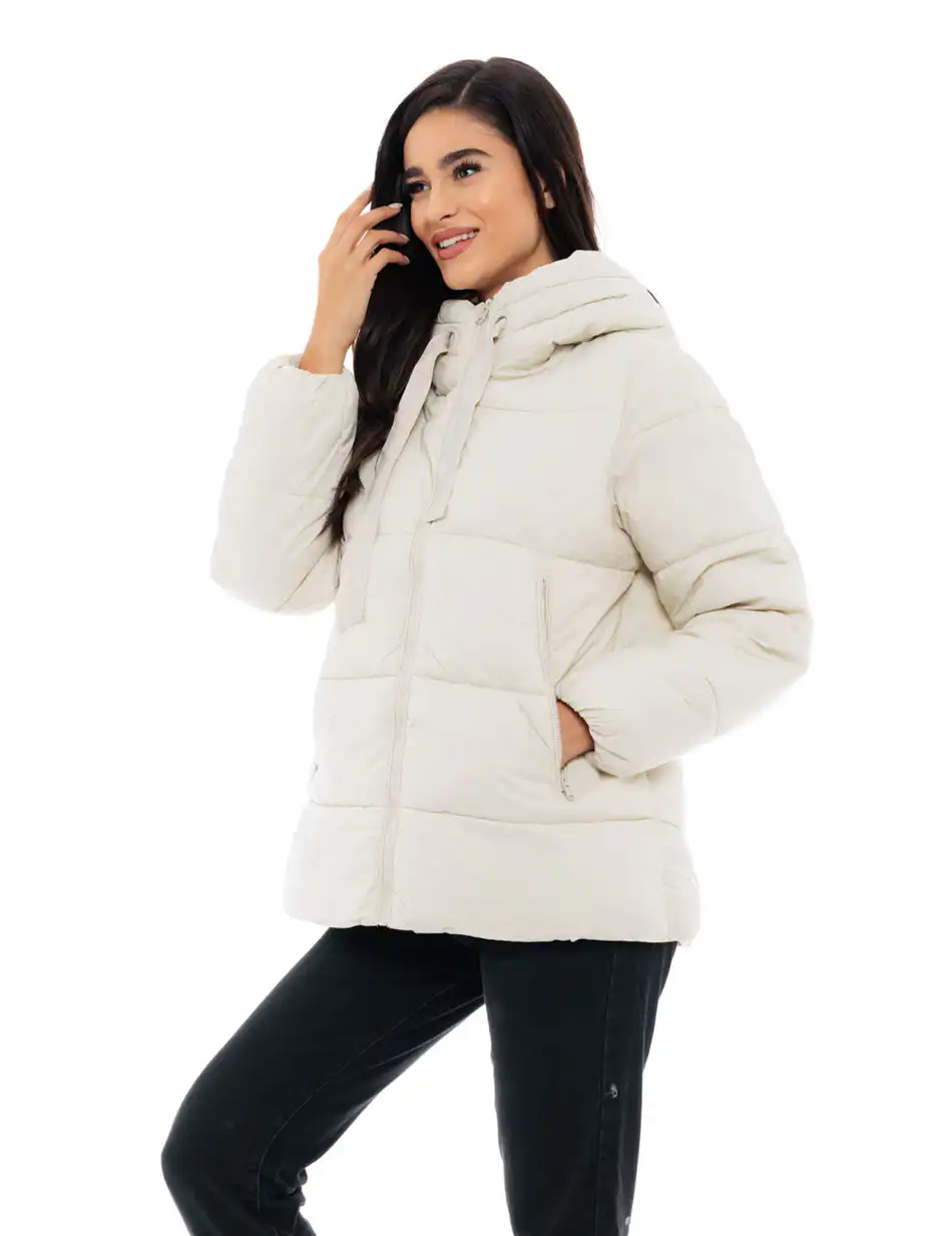 Biston fashion γυναικείο κοντό μπουφάν 48-101-070 LT BEIGE