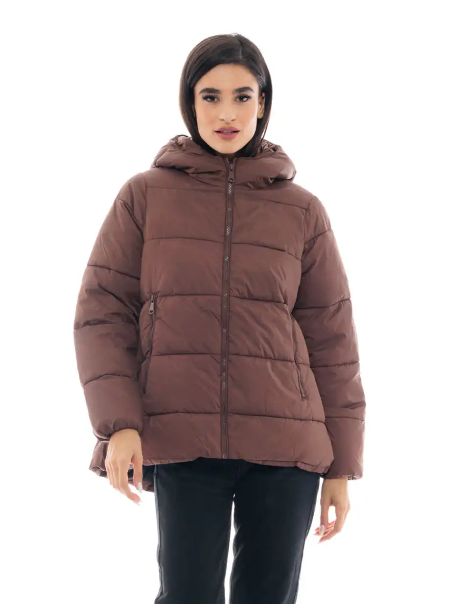 Splendid fashion γυναικείο κοντό μπουφάν 48-101-074 COFFEE