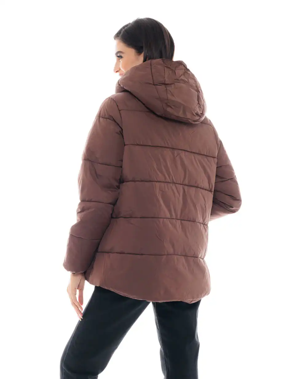 Splendid fashion γυναικείο κοντό μπουφάν 48-101-074 COFFEE