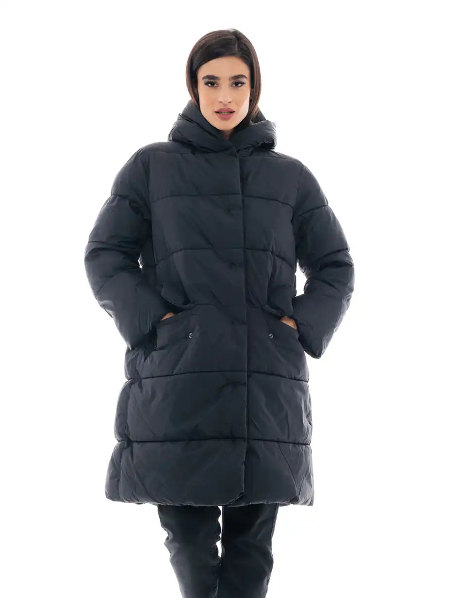 Splendid fashion γυναικείο μακρύ μπουφάν 48-101-081 BLACK