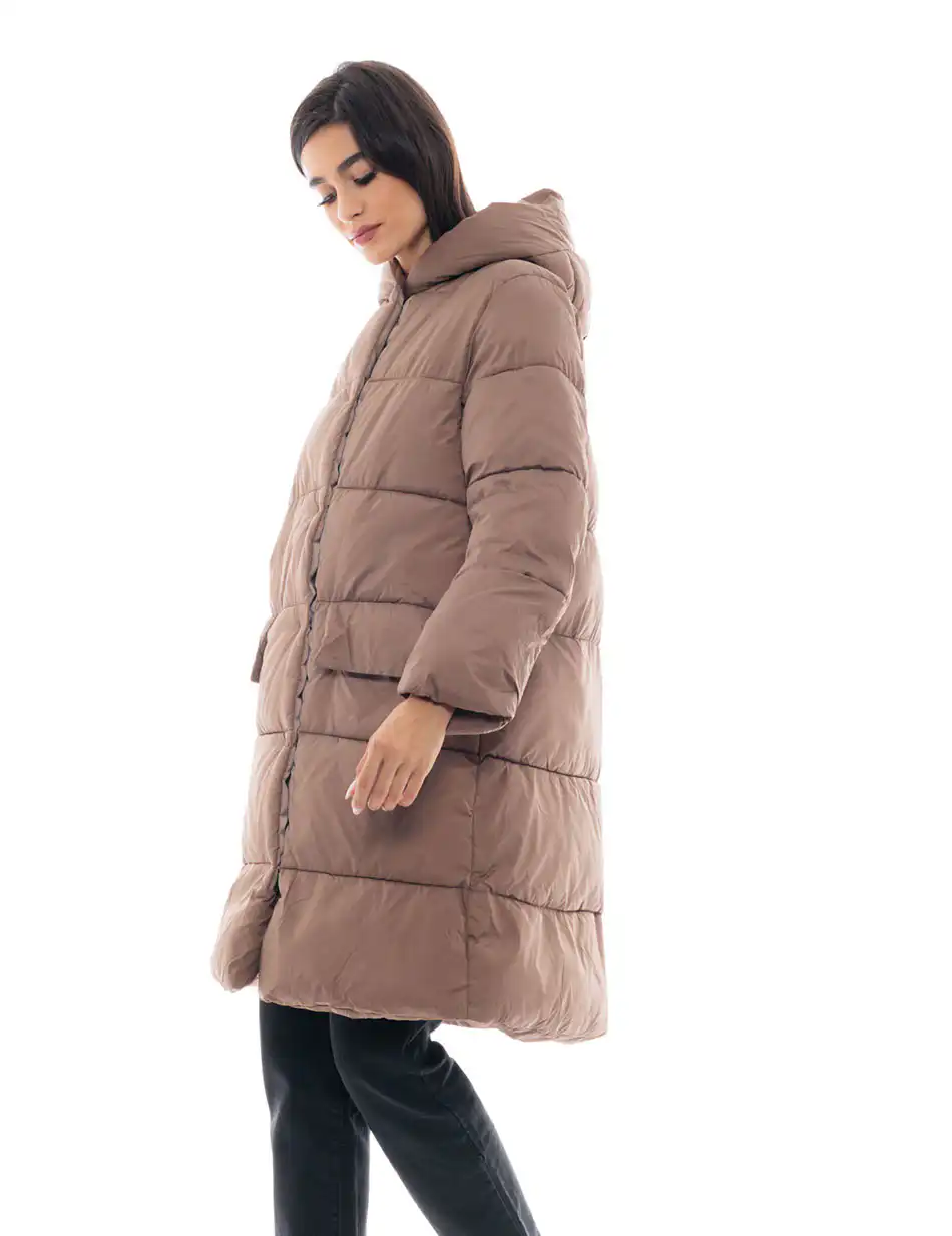 Splendid fashion γυναικείο μακρύ μπουφάν 48-101-081 DK BEIGE