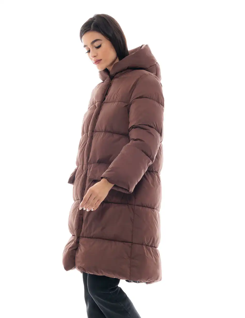 Splendid fashion γυναικείο μακρύ μπουφάν 48-101-081 COFFEE