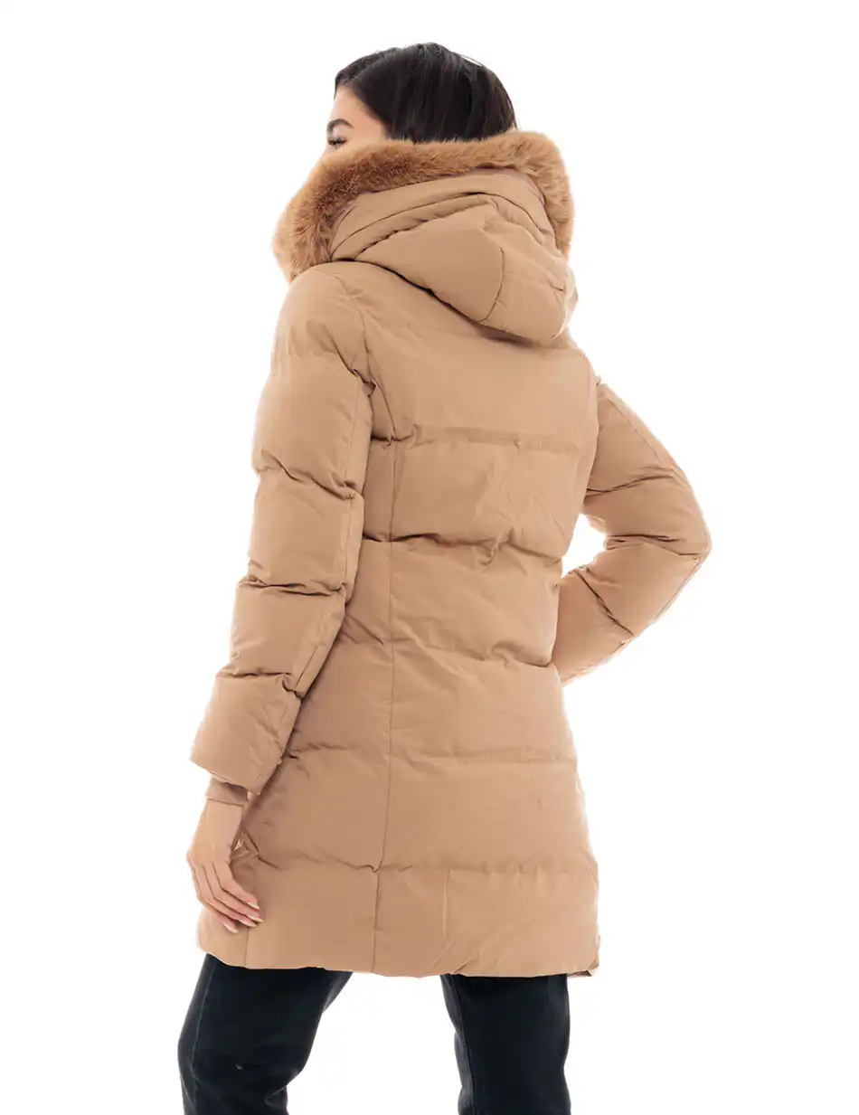 Splendid fashion γυναικείο μακρύ μπουφάν 48-101-082 CAMEL