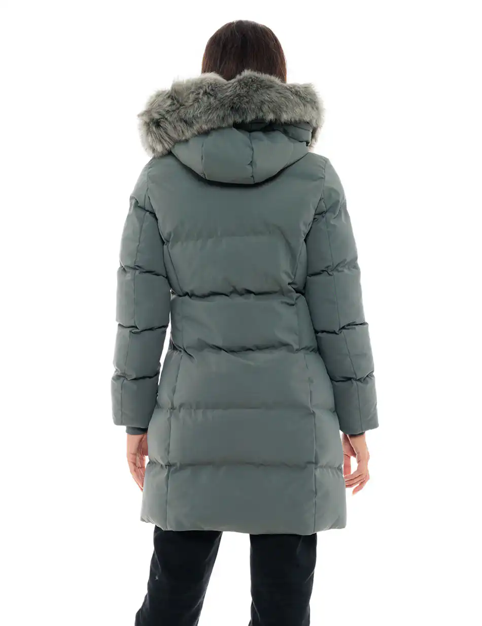 Splendid fashion γυναικείο μακρύ μπουφάν 48-101-082C GREEN