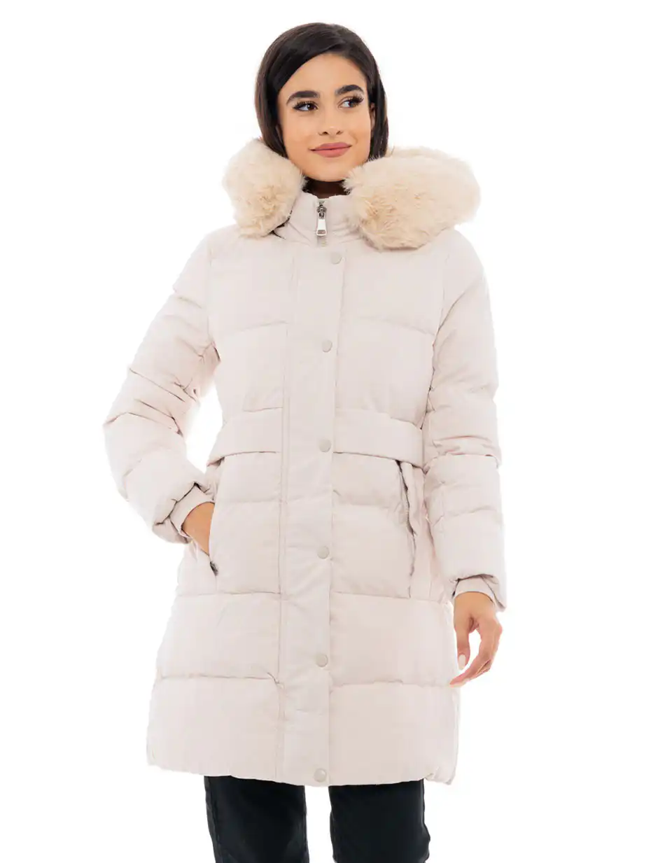 Splendid fashion γυναικείο μακρύ μπουφάν 48-101-082C LT BEIGE