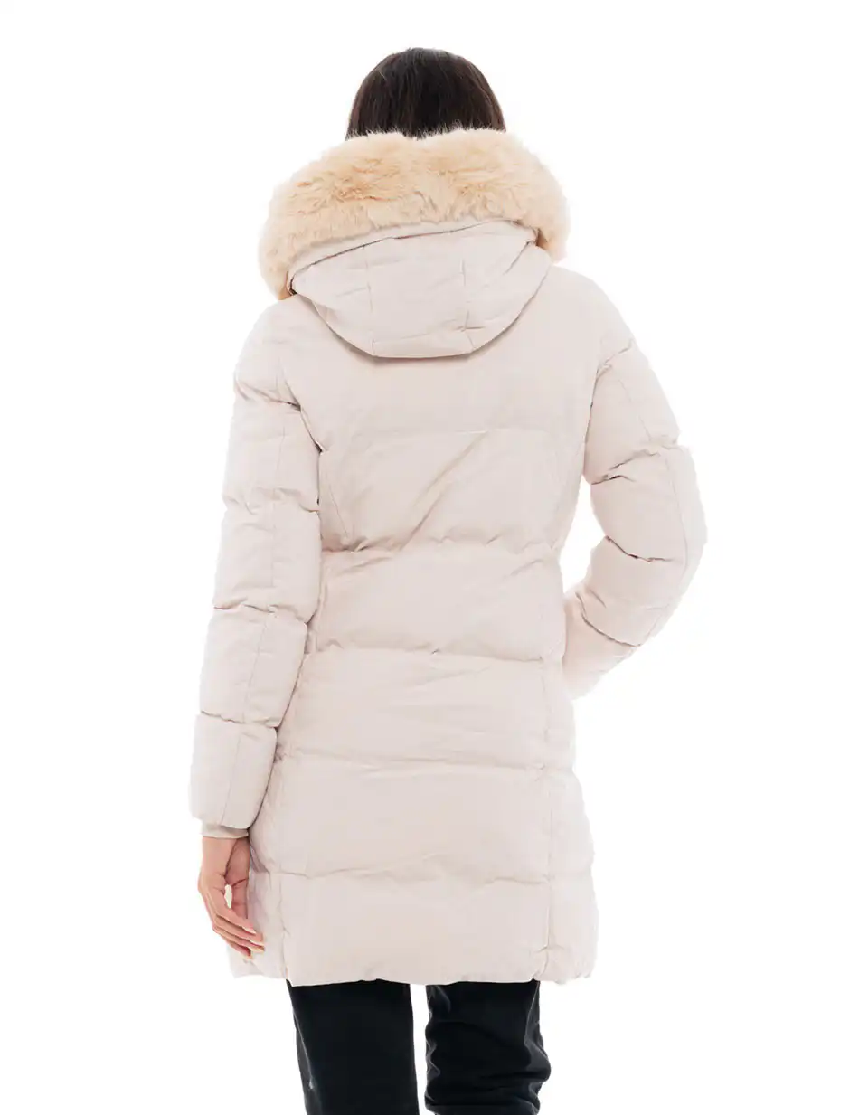 Splendid fashion γυναικείο μακρύ μπουφάν 48-101-082C LT BEIGE