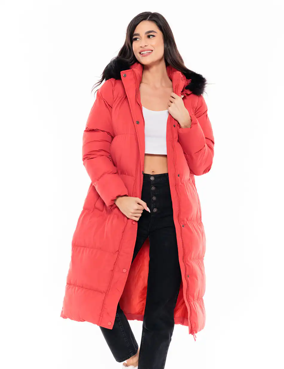 Splendid fashion γυναικείο μακρύ μπουφάν 48-101-083 CORAL