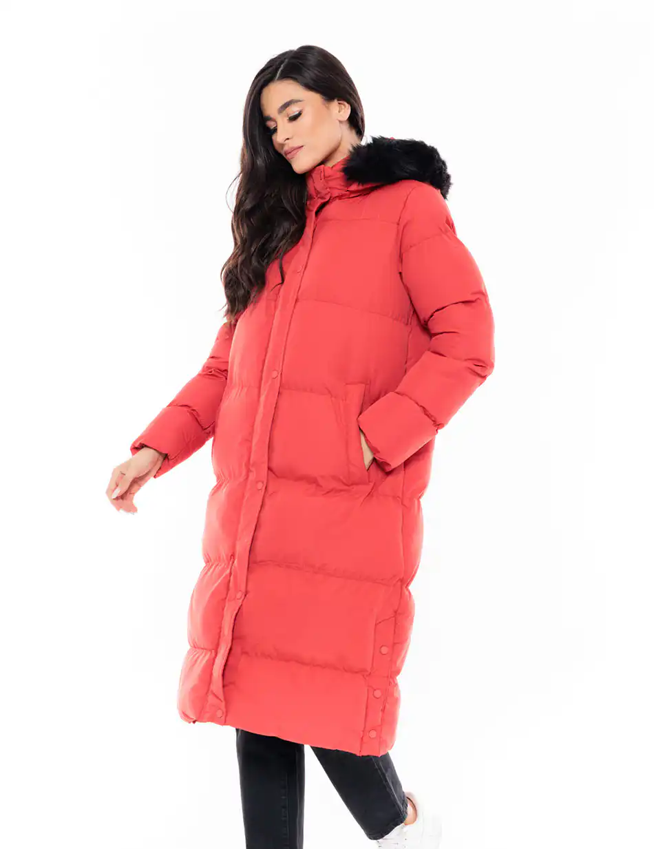 Splendid fashion γυναικείο μακρύ μπουφάν 48-101-083 CORAL