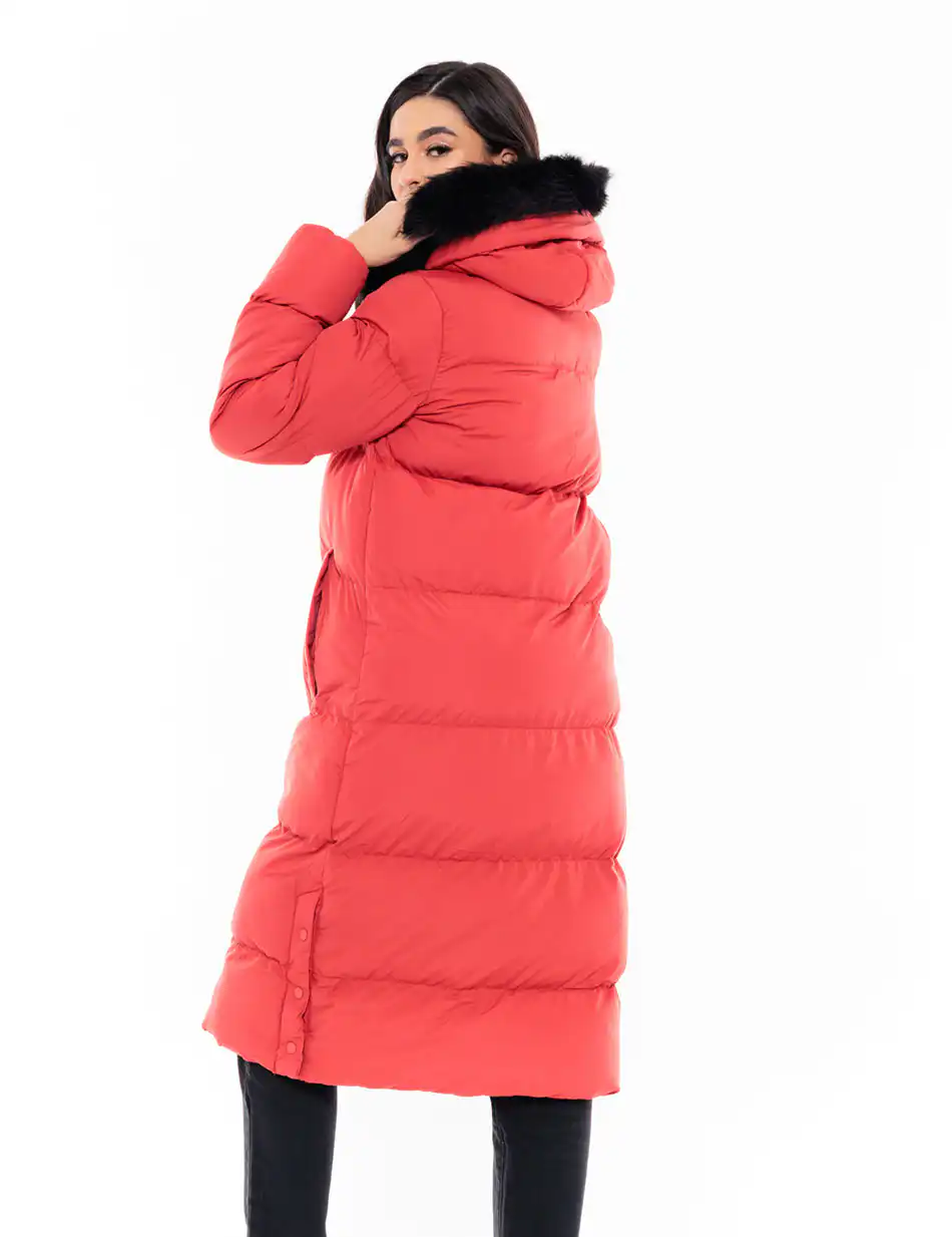 Splendid fashion γυναικείο μακρύ μπουφάν 48-101-083 CORAL