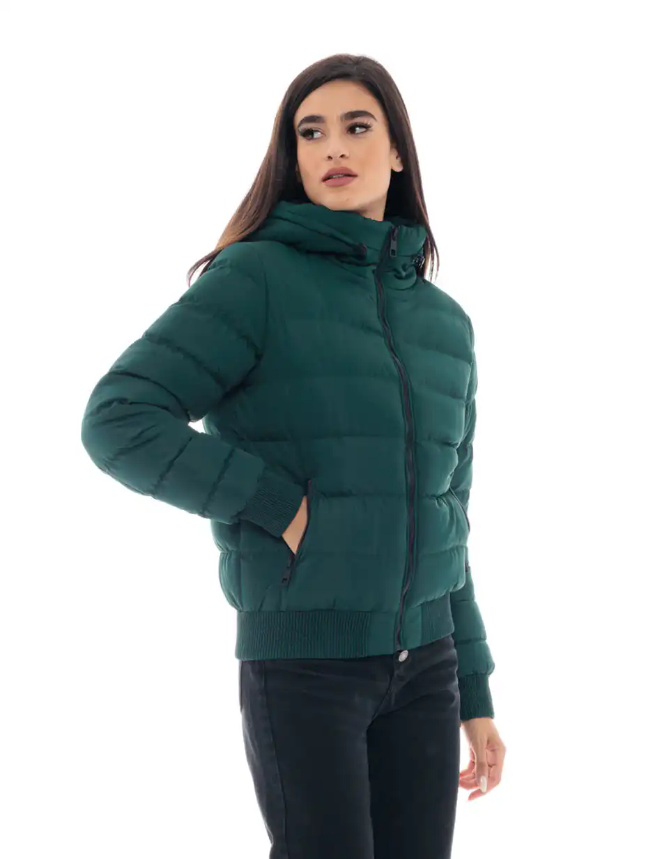 Splendid fashion γυναικείο κοντό μπουφάν 48-101-086 GREEN