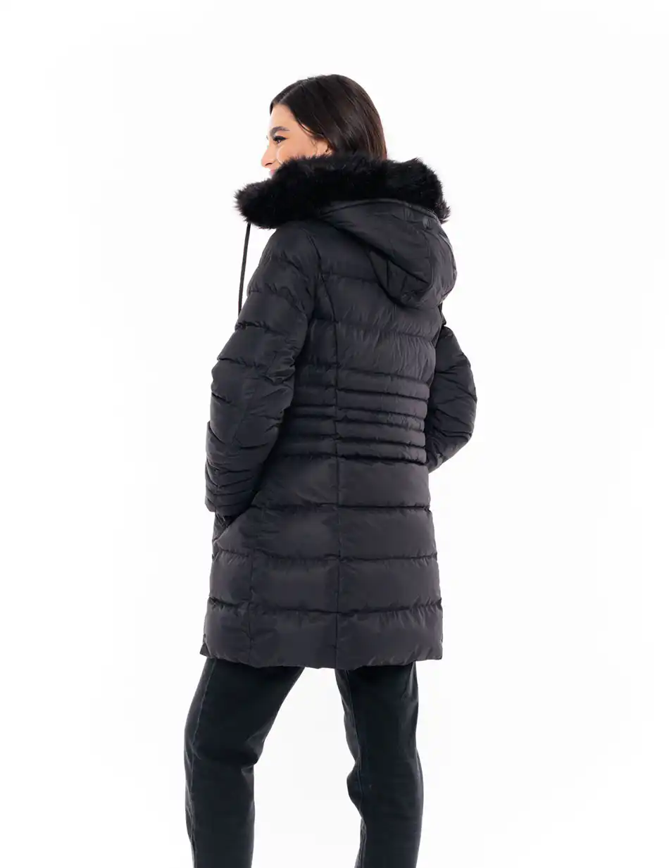 Splendid fashion γυναικείο μακρύ μπουφάν 48-101-090 BLACK