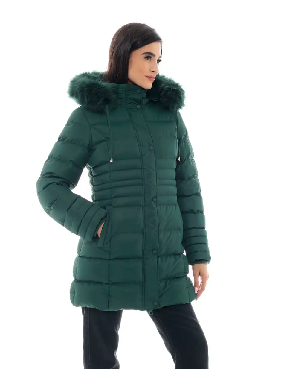 Splendid fashion γυναικείο μακρύ μπουφάν 48-101-090 GREEN