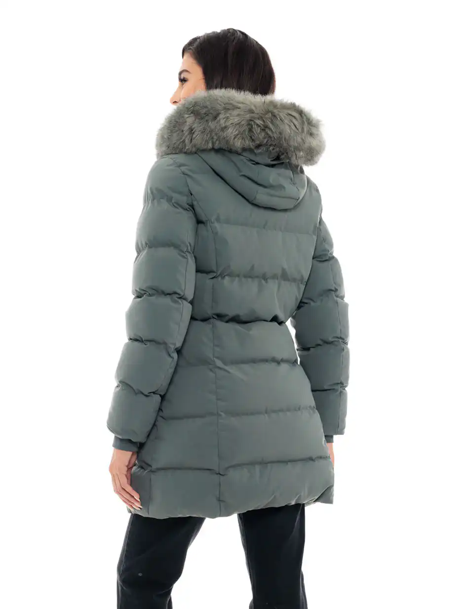 Biston fashion γυναικείο μακρύ μπουφάν 48-101-091C GREEN