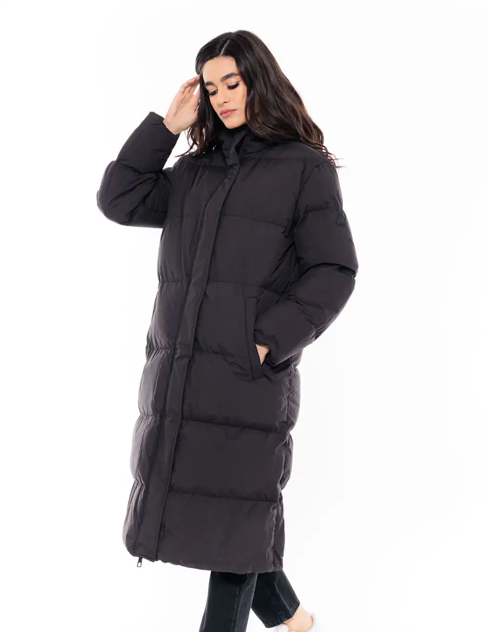 Biston fashion γυναικείο μακρύ μπουφάν 48-101-094 BLACK