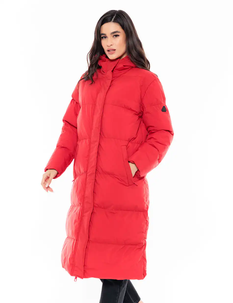 Biston fashion γυναικείο μακρύ μπουφάν 48-101-094 CORAL