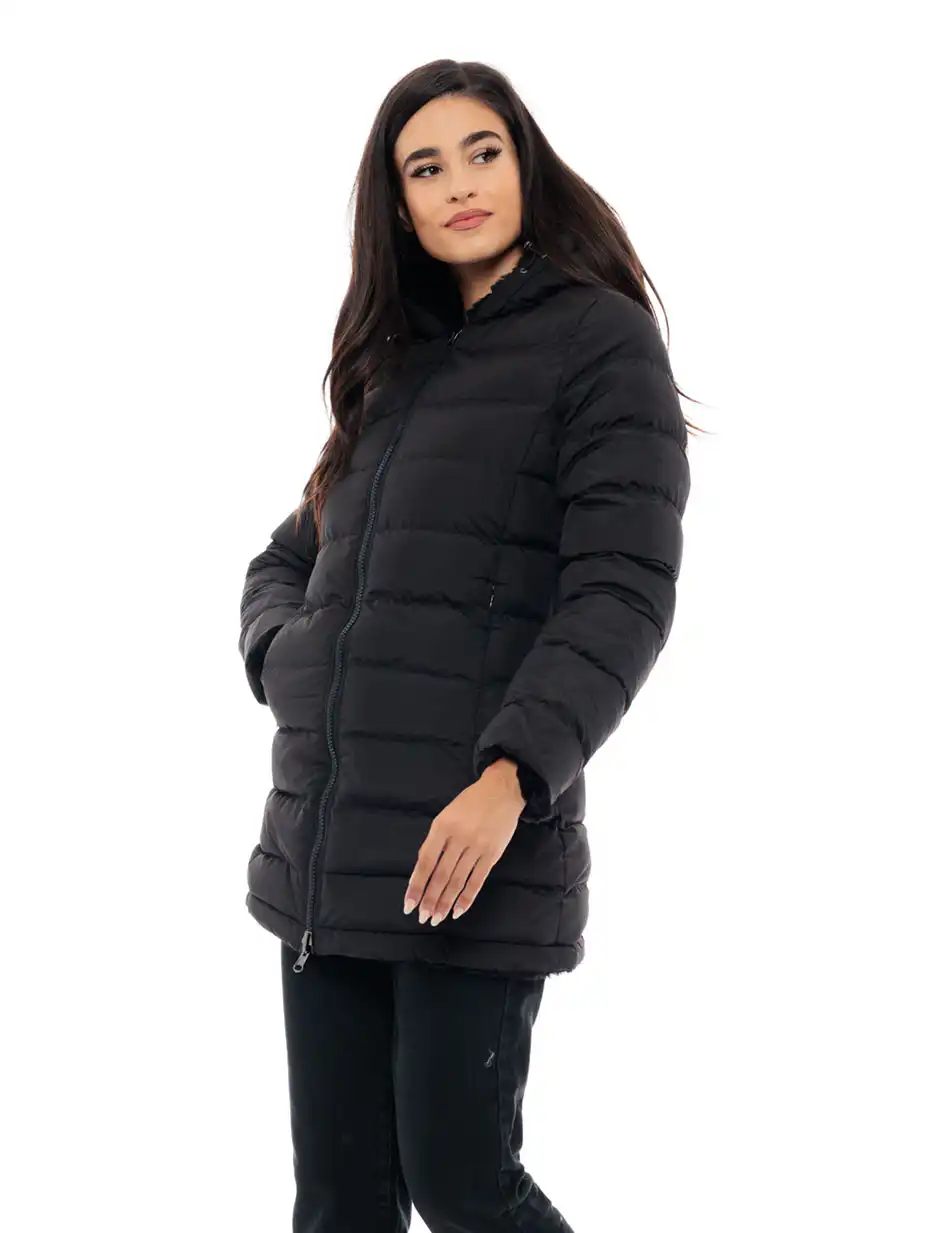 Biston fashion γυναικείο μακρύ μπουφάν 2 όψεων 48-101-097 BLACK