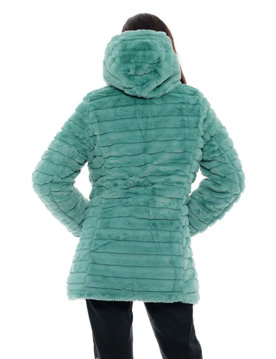 Biston fashion γυναικείο μακρύ μπουφάν 2 όψεων 48-101-097 GREEN