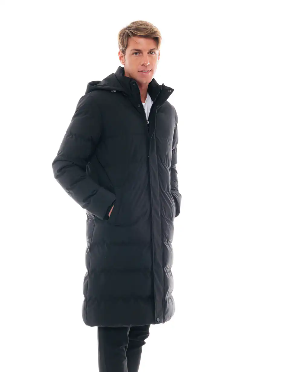 Biston fashion ανδρικό μακρύ μπουφάν 48-201-053 BLACK