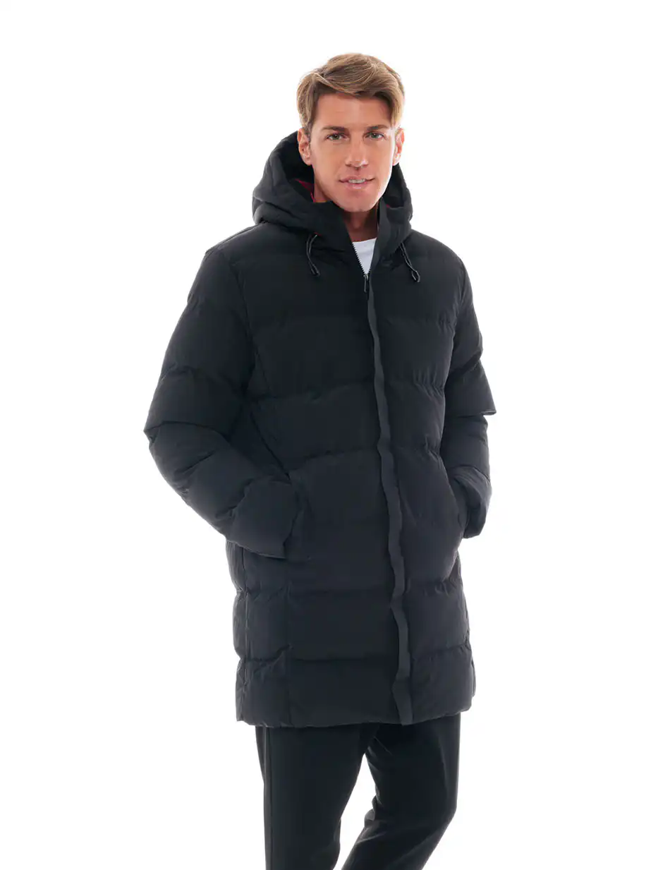 Splendid fashion ανδρικό μακρύ μπουφάν 48-201-074 BLACK