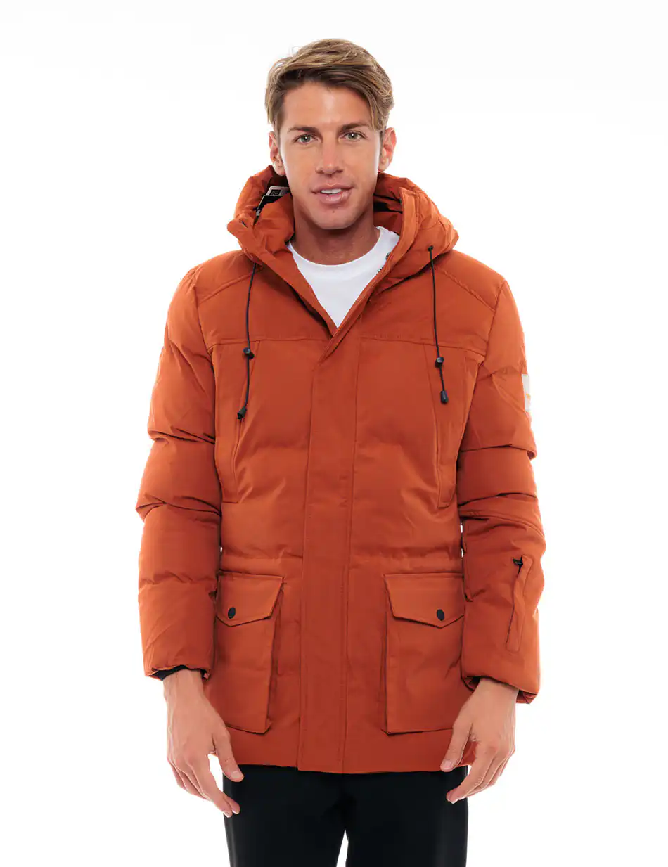 Splendid fashion ανδρικό μακρύ μπουφάν 48-201-079 RUSTY RED