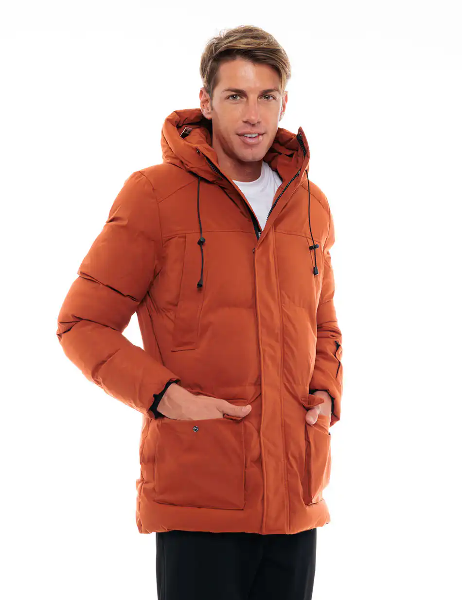 Splendid fashion ανδρικό μακρύ μπουφάν 48-201-079 RUSTY RED