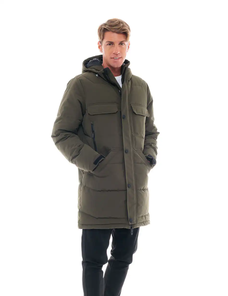Biston fashion ανδρικό μακρύ μπουφάν 48-201-089 KHAKI
