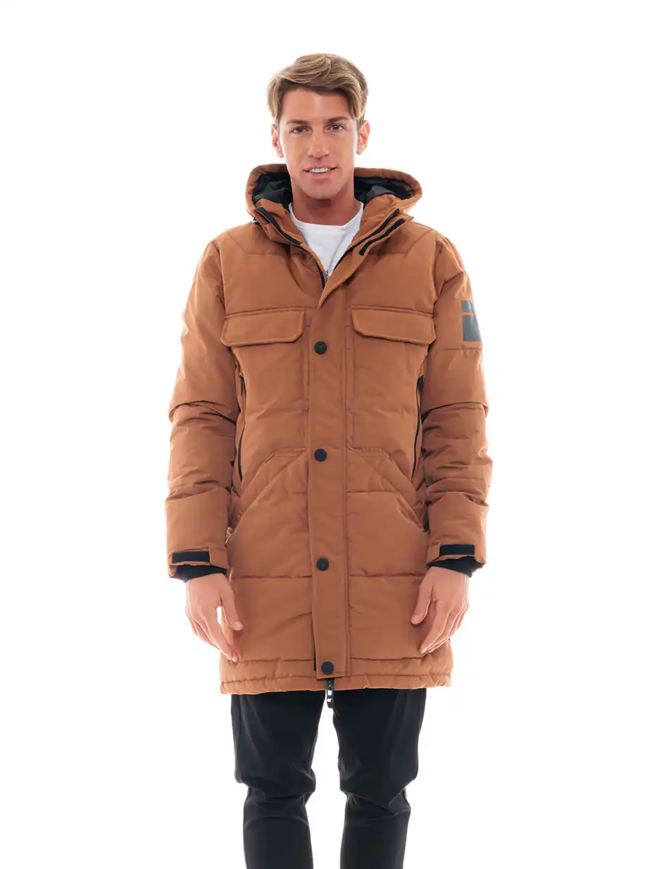 Biston fashion ανδρικό μακρύ μπουφάν 48-201-089 CAMEL