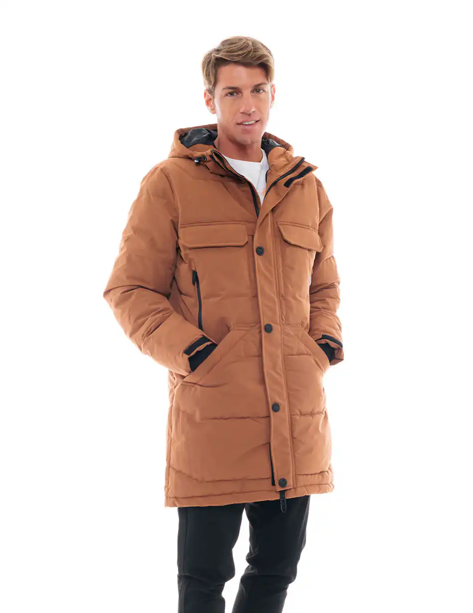 Biston fashion ανδρικό μακρύ μπουφάν 48-201-089 CAMEL
