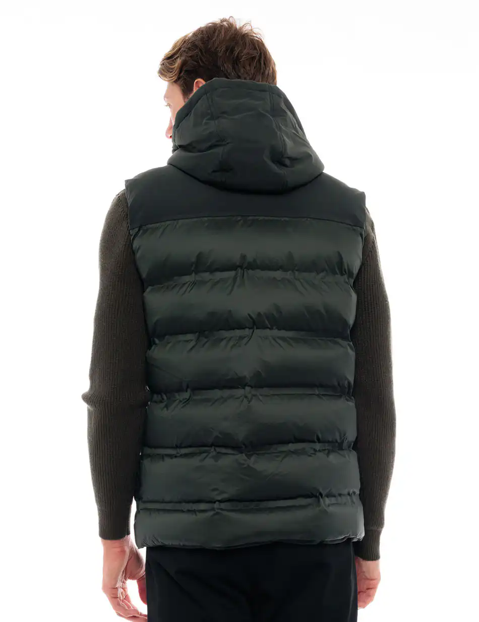 Biston fashion ανδρικό κοντό αμάνικο μπουφάν 48-202-002C DK GREEN