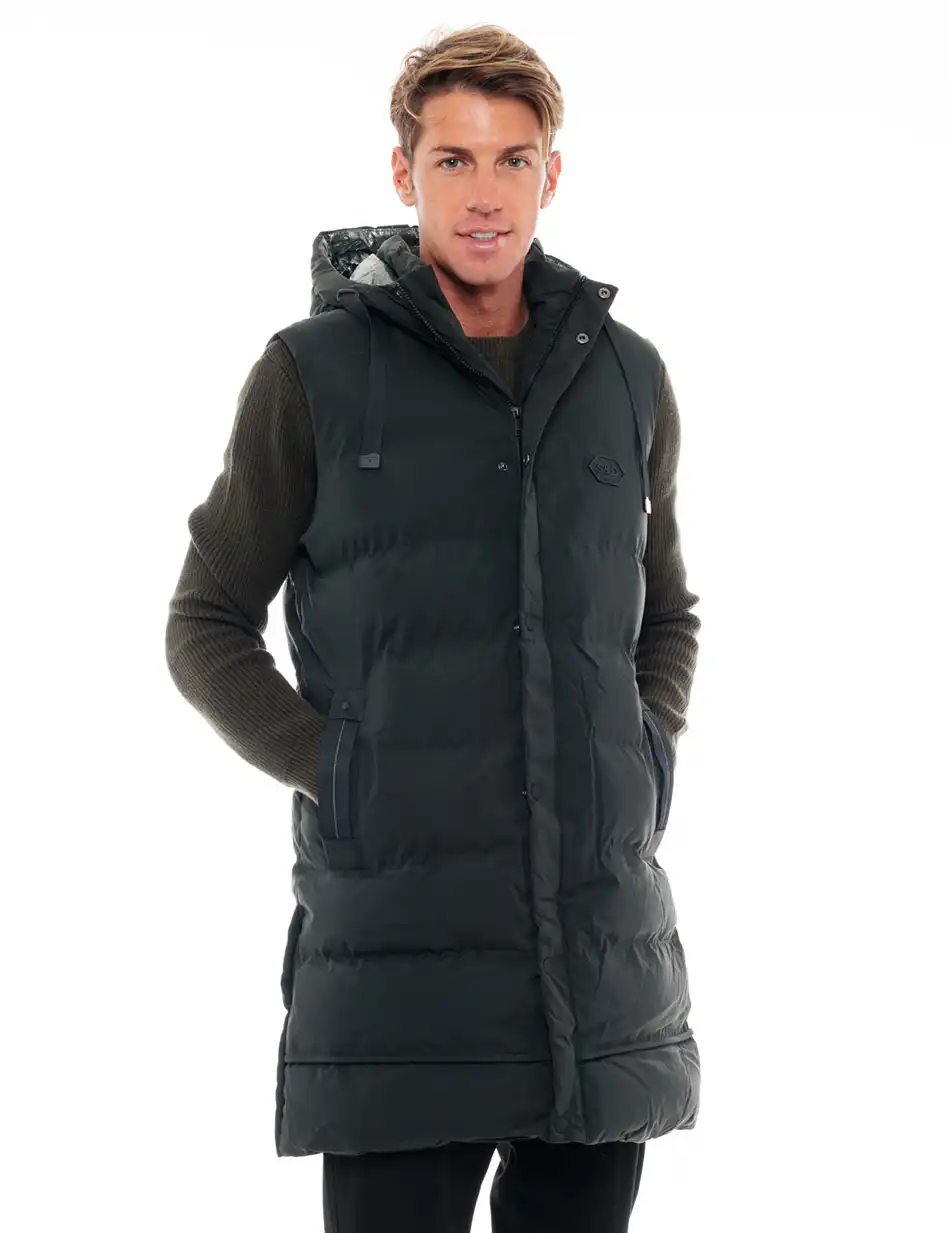 Splendid fashion ανδρικό μακρύ αμάνικο μπουφάν 48-202-008 DK GREEN