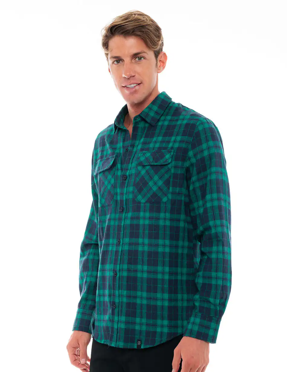 Biston fashion ανδρικό πουκάμισο 48-203-006 GREEN CHECK