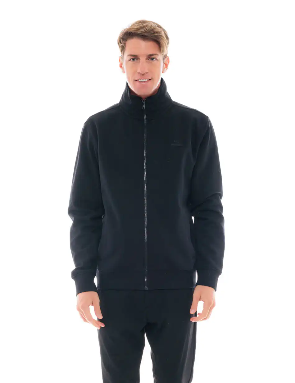 Splendid fashion ανδρική φούτερ ζακέτα με τύπωμα 48-206-008 BLACK