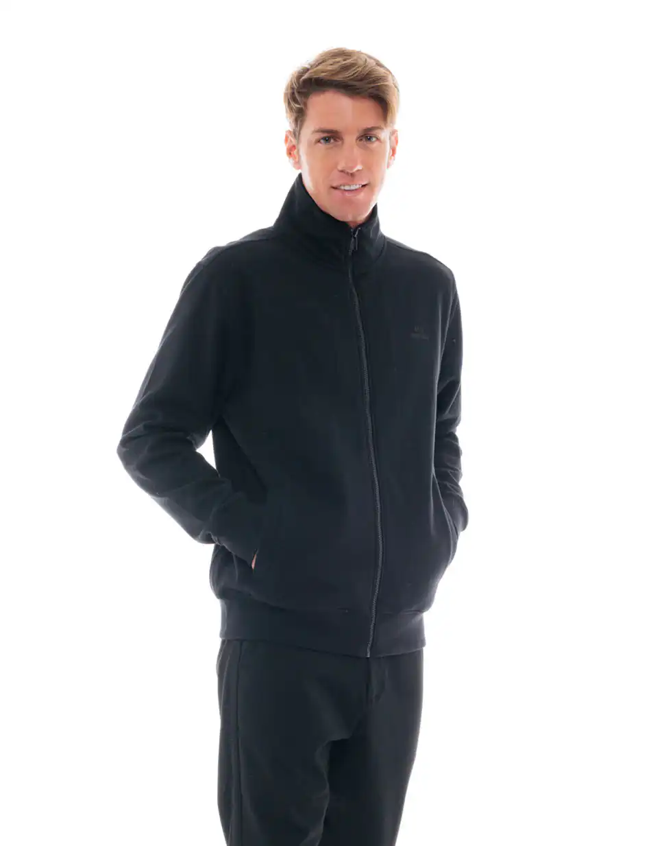 Splendid fashion ανδρική φούτερ ζακέτα με τύπωμα 48-206-008 BLACK