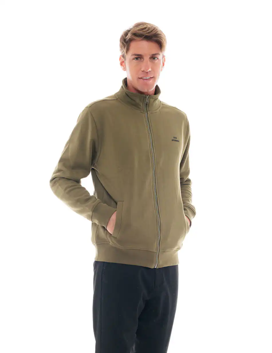 Splendid fashion ανδρική φούτερ ζακέτα με τύπωμα 48-206-008 KHAKI