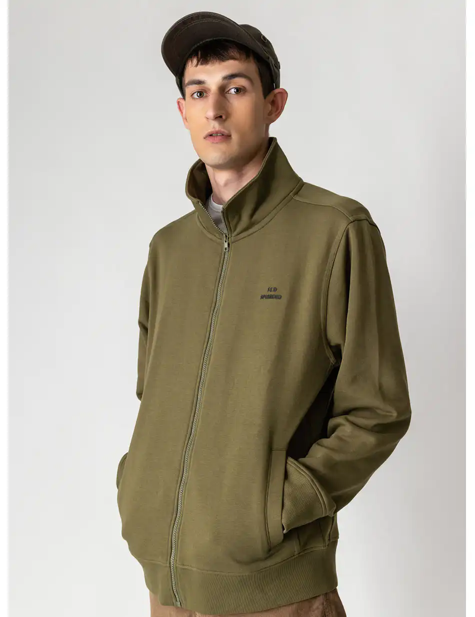 Splendid fashion ανδρική φούτερ ζακέτα με τύπωμα 48-206-008 KHAKI