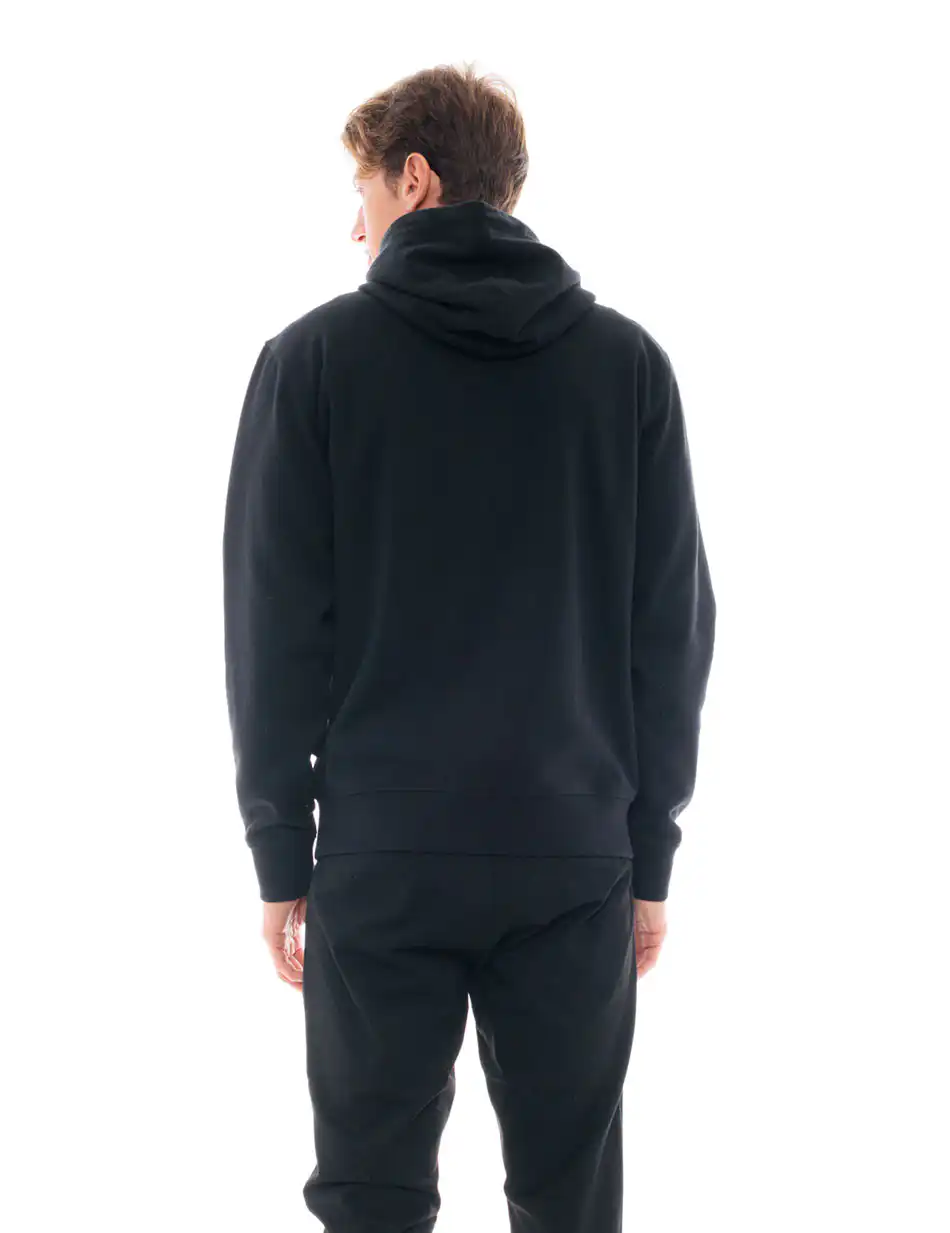 Biston fashion ανδρική φούτερ ζακέτα με τύπωμα και κουκούλα 48-206-015 BLACK