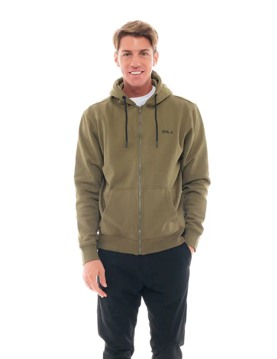 Biston fashion ανδρική φούτερ ζακέτα με τύπωμα και κουκούλα 48-206-015 KHAKI