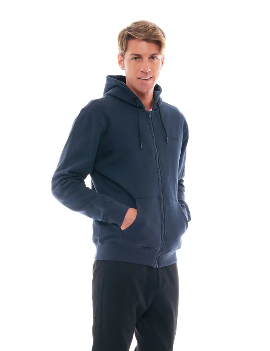 Biston fashion ανδρική φούτερ ζακέτα με τύπωμα και κουκούλα 48-206-015 NAVY