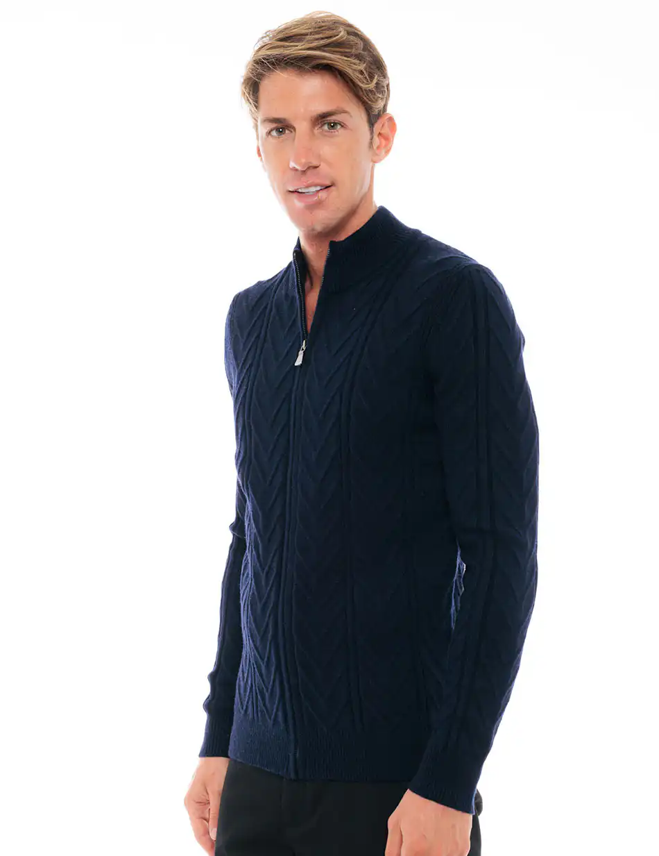 Biston fashion ανδρική πλεκτή ζακέτα 48-206-031 NAVY
