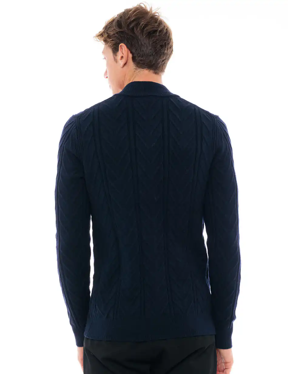 Biston fashion ανδρική πλεκτή ζακέτα 48-206-031 NAVY