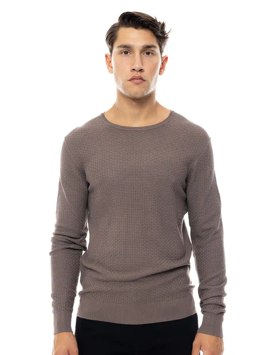 Smart fashion ανδρική πλεκτή μπλούζα με στρογγυλό λαιμό 48-206-047 FANGO