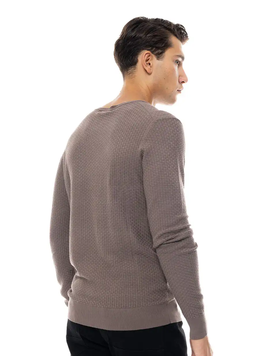 Smart fashion ανδρική πλεκτή μπλούζα με στρογγυλό λαιμό 48-206-047 FANGO