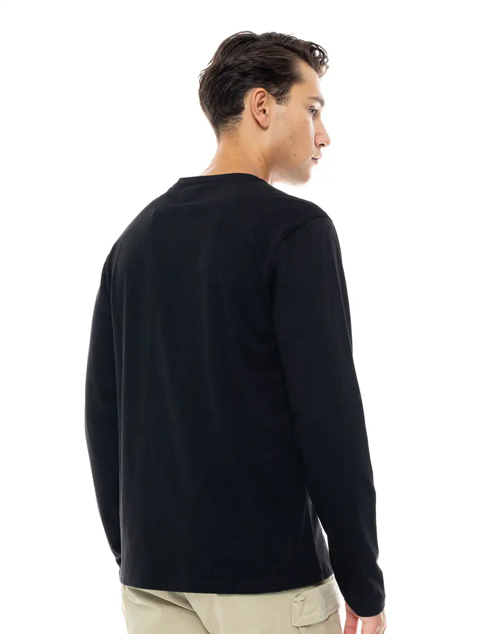 Smart fashion ανδρική μπλούζα με μακρύ μανίκι και τύπωμα 48-206-049 BLACK