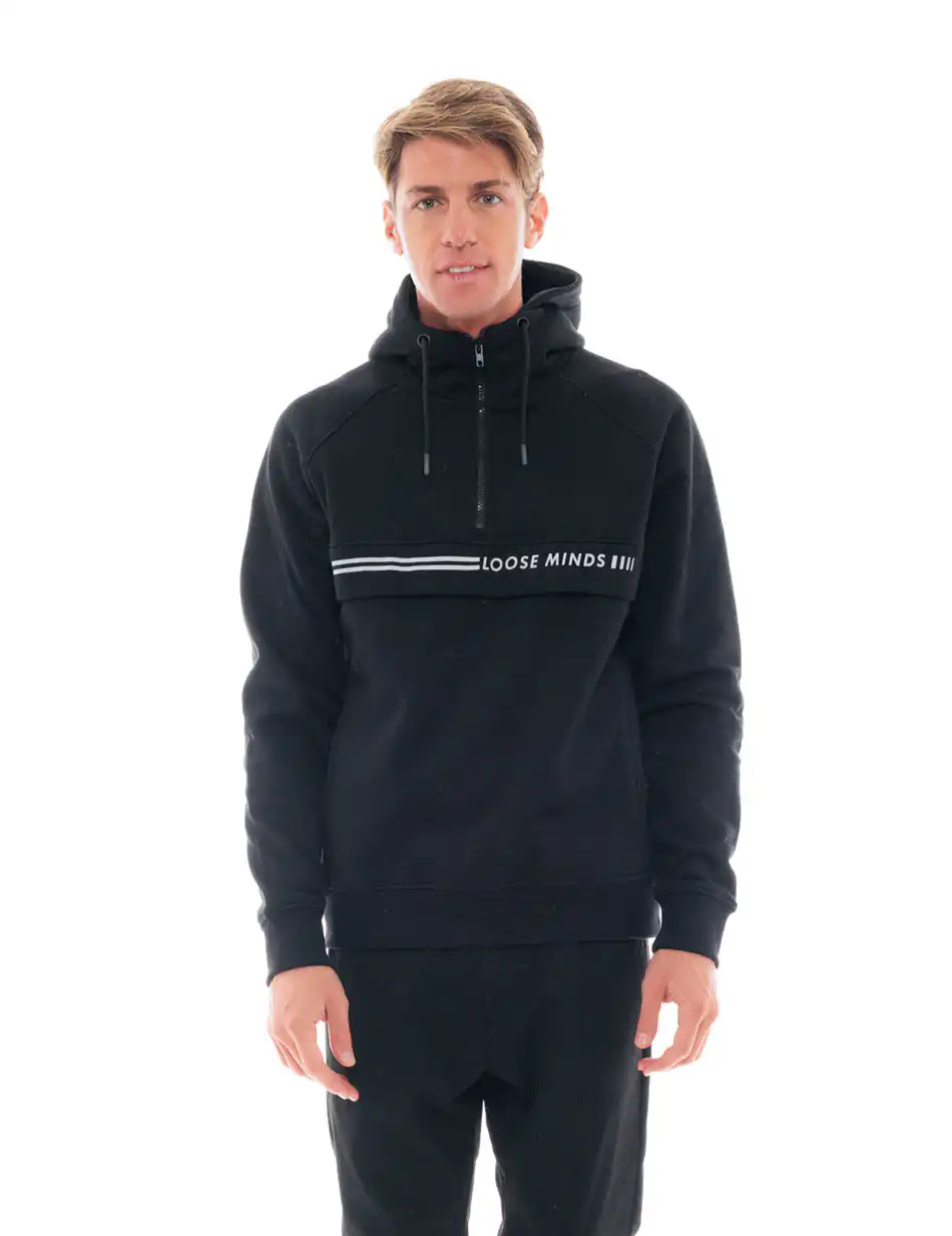 Splendid fashion ανδρική μπλούζα με ψηλό γιακά 48-206-051 BLACK