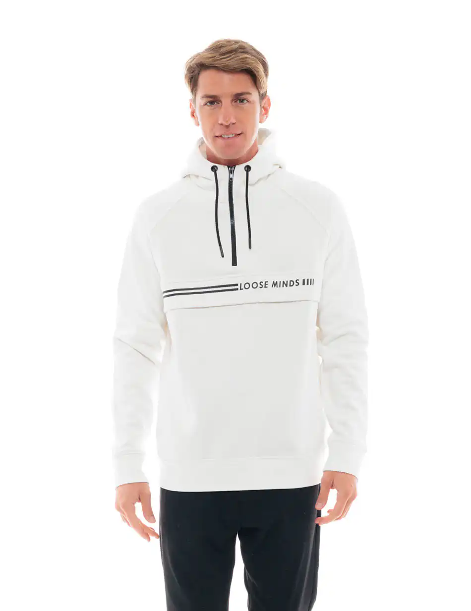 Splendid fashion ανδρική μπλούζα με ψηλό γιακά 48-206-051 OFF WHITE