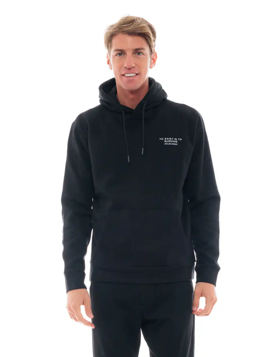 Splendid fashion ανδρική μπλούζα με ψηλό γιακά 48-206-052 BLACK